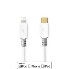 Lightning Kbel | USB 2.0 | Apple Lightning, 8 Plus | USB-C Dugasz | 480 Mbps | Aranyozott | 1.00 m | Kerek | PVC | Fehr | Doboz