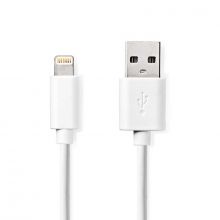 Lightning Kbel | USB 2.0 | Apple Lightning, 8 Plus | USB-A Dugasz | 480 Mbps | Nikkelezett | 2.00 m | Kerek | PVC | Fehr | Label