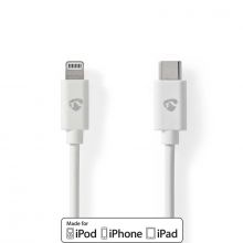 Lightning Kbel | USB 2.0 | Apple Lightning, 8 Plus | USB-C Dugasz | 480 Mbps | Nikkelezett | 2.00 m | Kerek | PVC | Fehr | Bortk