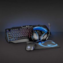 Gaming Combo Kit | 4-in-1 | Billentyzet, fejhallgat, egr s egrpad | Fekete / Kk | QWERTY | US Kioszts