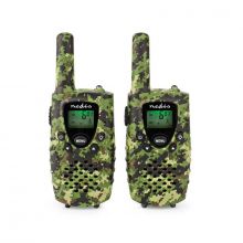 Nedis WLTK0810BK Walkie-Talkie (ad-vev) 8km, 8 csatorna, 1 pr, zld-terepszn