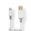 Nedis Lightning Kbel | USB 2.0 | Apple Lightning, 8 Plus | USB-A Dugasz | 480 Mbps | Aranyozott | 1.00 m | Kerek | PVC | Fehr / Szrke | Ablakos Doboz